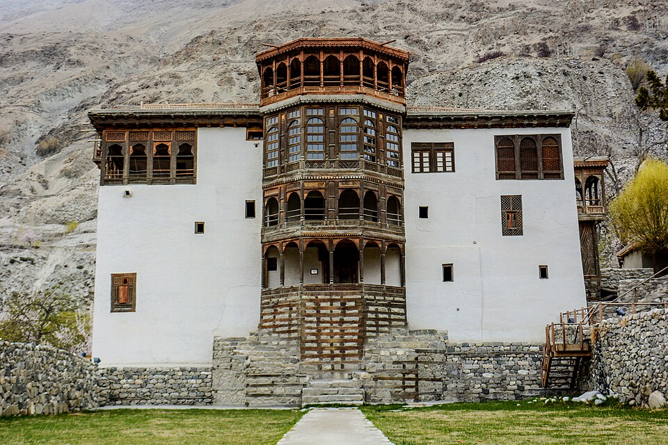 The carved entrance of Khaplu Palace